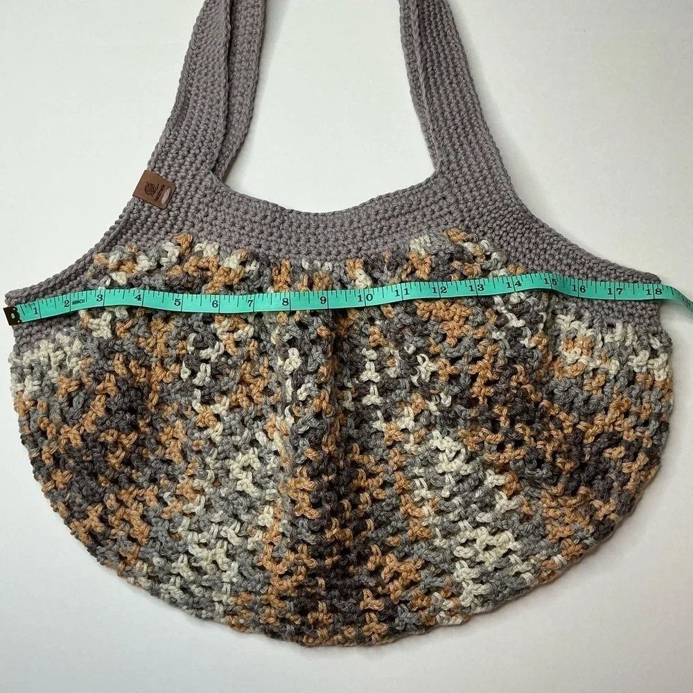 Large Crochet Mesh Market Bag Cotton and Acrylic Handcrafted‎ Handmade Reusable